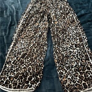 Aerie Animal Print Wide Leg Pants